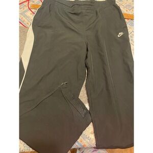 Nike Sportswear Windbreaker Track Pants Black White Stripe XL Mesh Lined Zip Leg